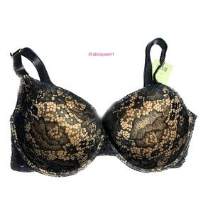 Black and Nude  Lace Bra 4OD NWT